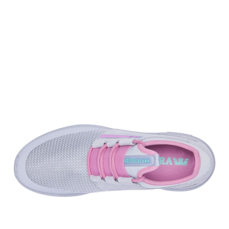 Supra Düz Taban Flow Run Kadın Ayakkabı Gri Pembe | TR102838