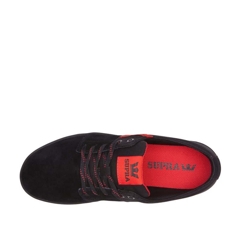 Supra Düz Taban Stacks II Erkek Ayakkabı Siyah Kırmızı | TR283601