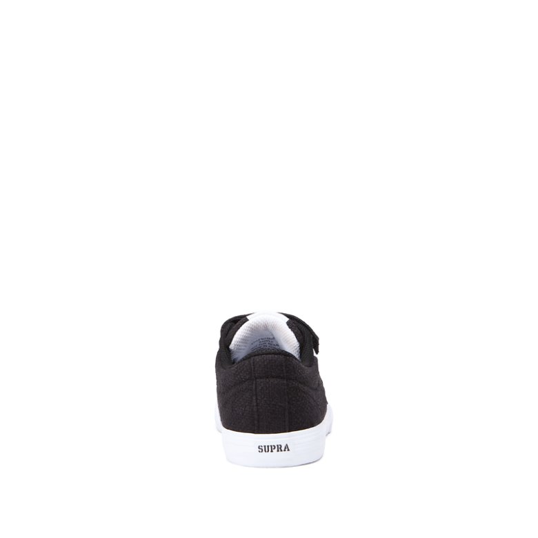 Supra Düz Taban Stacks II Vulc Cırt Cırt Çocuk Ayakkabı Siyah Beyaz | TR934652