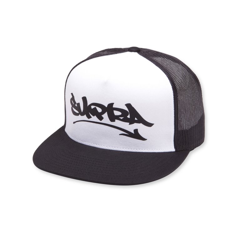 Supra Marker Felt Trucker Kadın Cap Şapka Beyaz Siyah | TR201117
