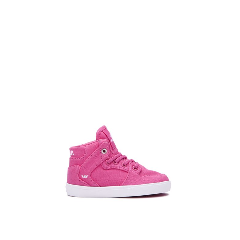 Supra Vaider Çocuk Spor Ayakkabı Pembe Gümüş Beyaz | TR886168
