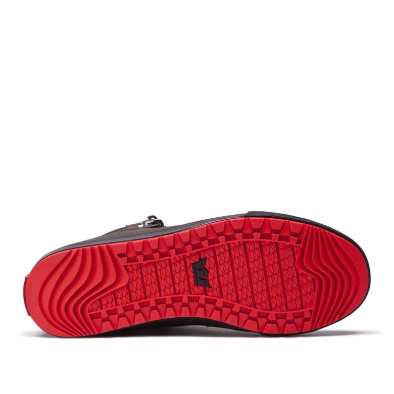 Supra Yüksek Taban Oakwood Erkek Ayakkabı Kahve Kırmızı | TR037871
