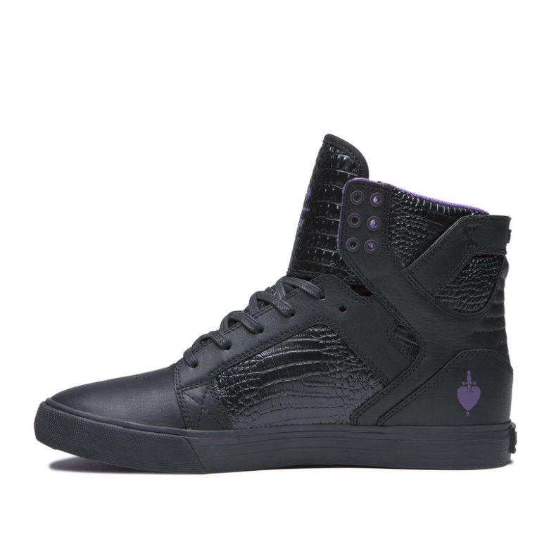 Supra Yüksek Taban Skytop Erkek Ayakkabı Siyah Mor | TR056024