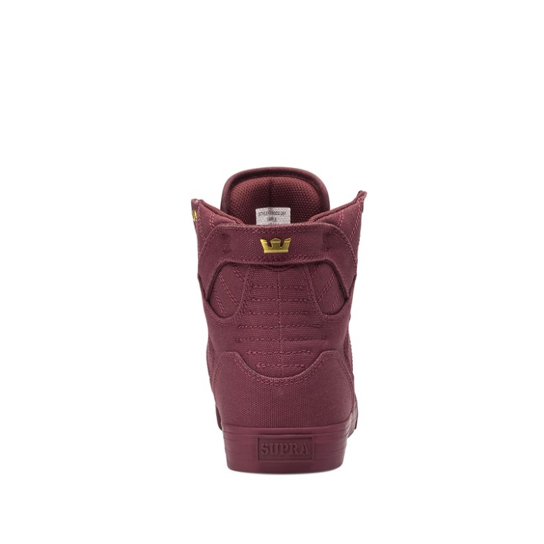 Supra Yüksek Taban Skytop Erkek Ayakkabı Bordo Altın | TR896423