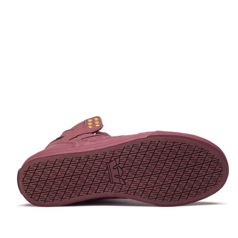 Supra Yüksek Taban Skytop Erkek Ayakkabı Bordo Altın | TR896423