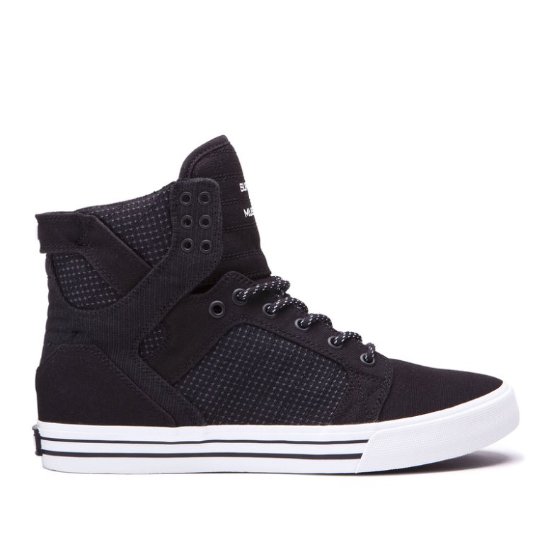 Supra Yüksek Taban Skytop Kadın Ayakkabı Siyah Beyaz Siyah | TR180246