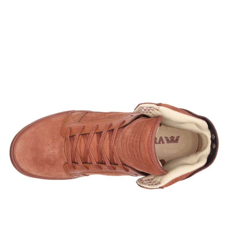 Supra Yüksek Taban Skytop Kadın Ayakkabı Kahve | TR362074