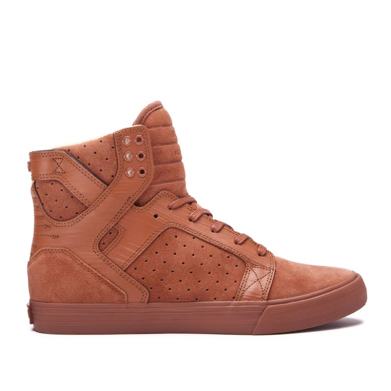 Supra Yüksek Taban Skytop Kadın Ayakkabı Kahve | TR362074