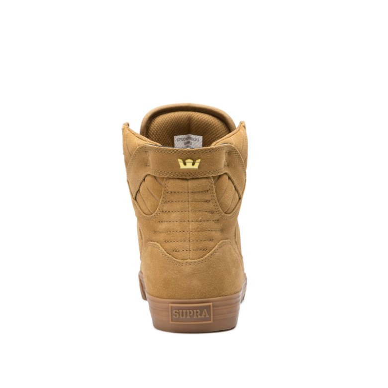 Supra Yüksek Taban Skytop Kadın Ayakkabı Kahverengi Altın | TR423791