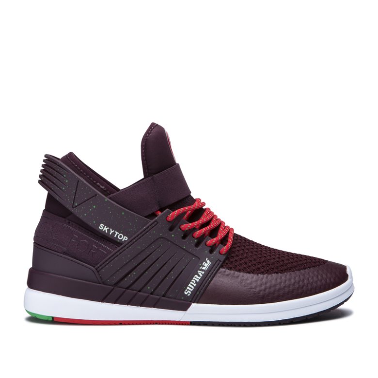 Supra Yüksek Taban Skytop V Erkek Ayakkabı Siyah Kırmızı Yeşil | TR153980