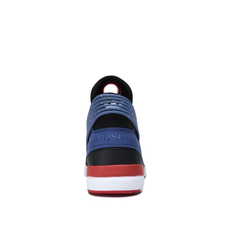 Supra Yüksek Taban Skytop V Kadın Ayakkabı Mavi Kırmızı Siyah | TR117605
