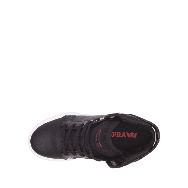 Supra Yüksek Taban Skytop Çocuk Ayakkabı Siyah Beyaz Kırmızı | TR820607