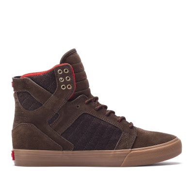 Supra Yüksek Taban Skytop Erkek Ayakkabı Koyu Kahverengi | TR999001