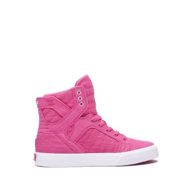 Supra Yüksek Taban Skytop Çocuk Ayakkabı Pembe Gümüş | TR702609